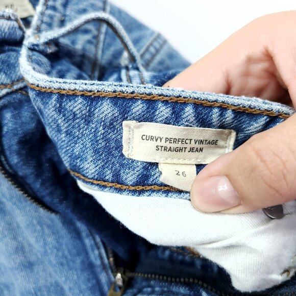 Madewell Jeans Size 26 Cropped Curvy Perfect Vintage High Rise Cotton Denim 29" - Picture 12 of 14